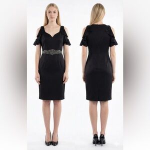 Little Mistress beautiful black dress with beaded waist